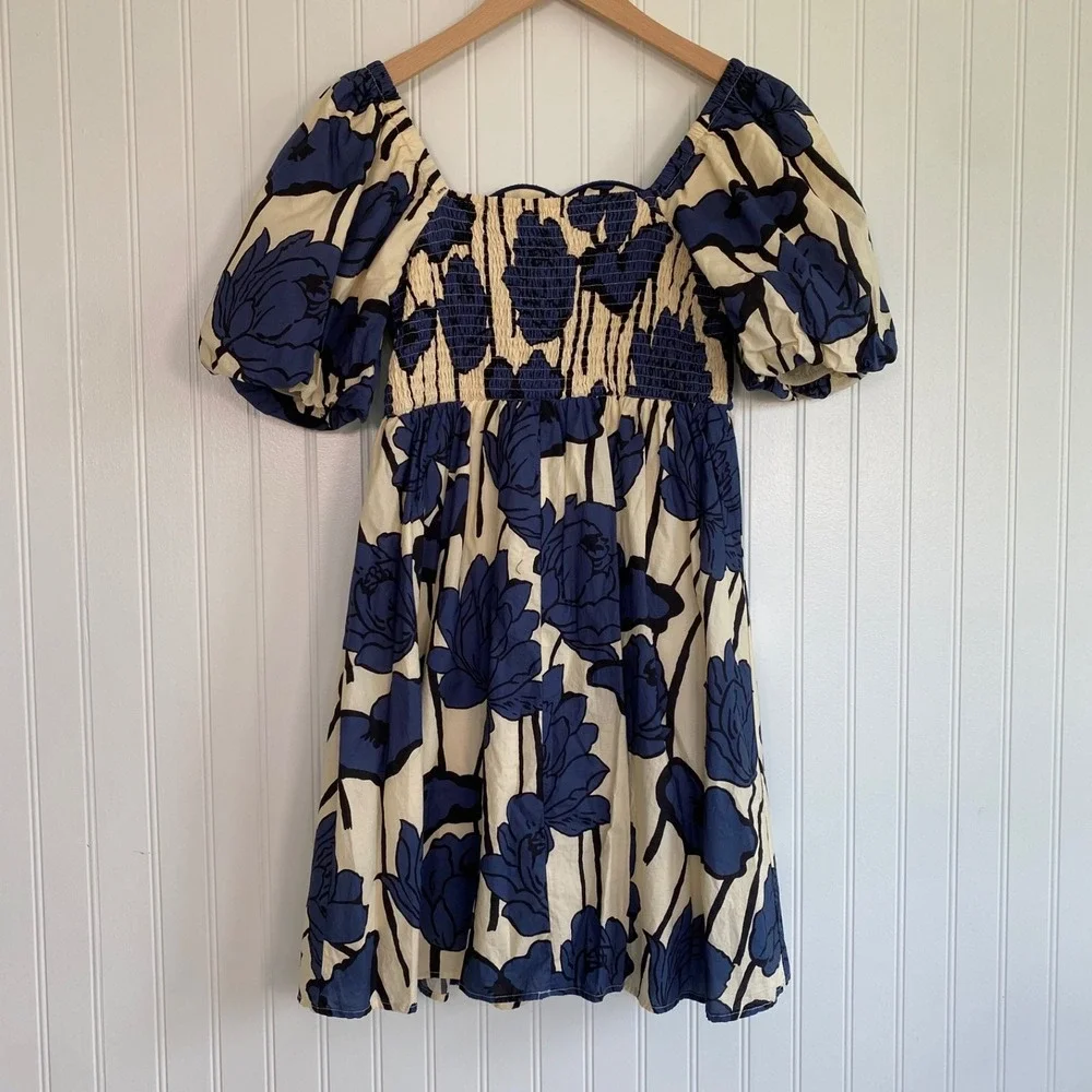 Entro Womens Puff Sleeve Coquette Floral Mini Dress Size S Kindle Garden Party - Picture 6 of 12
